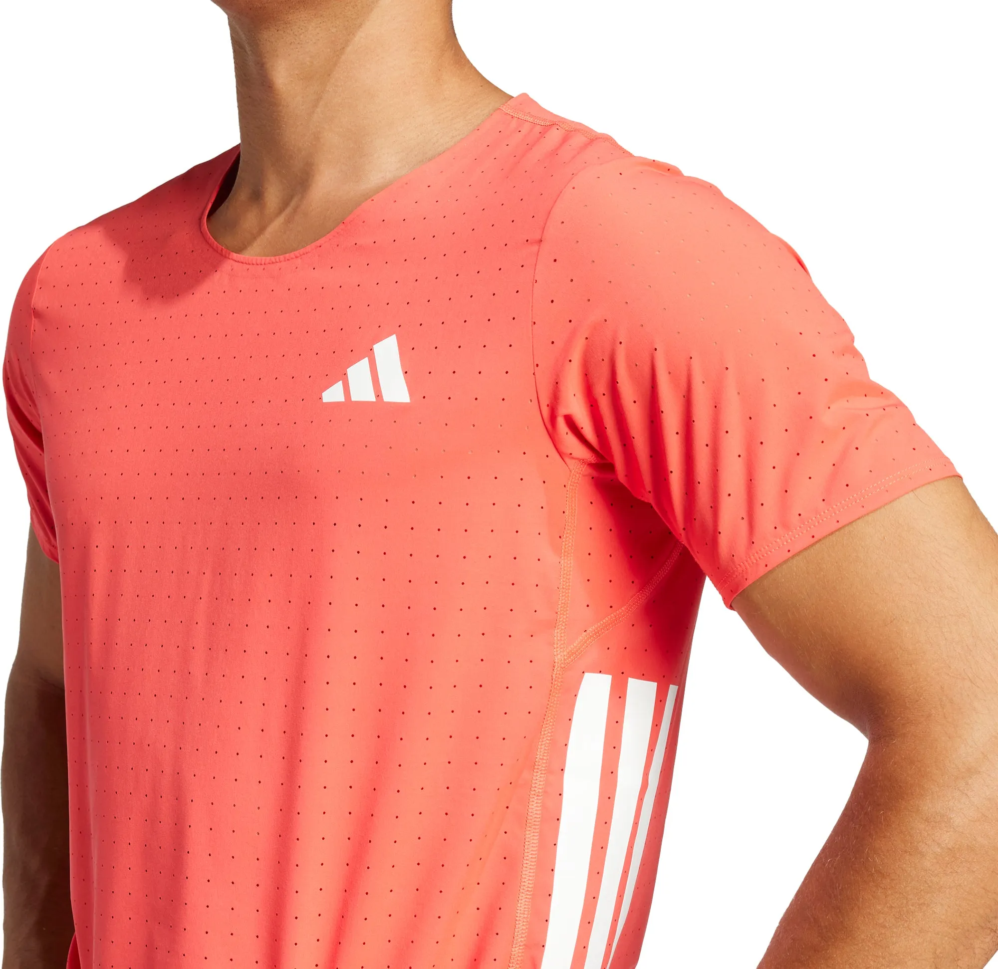 adidas Adizero Short Sleeve Mens Running Top - Red