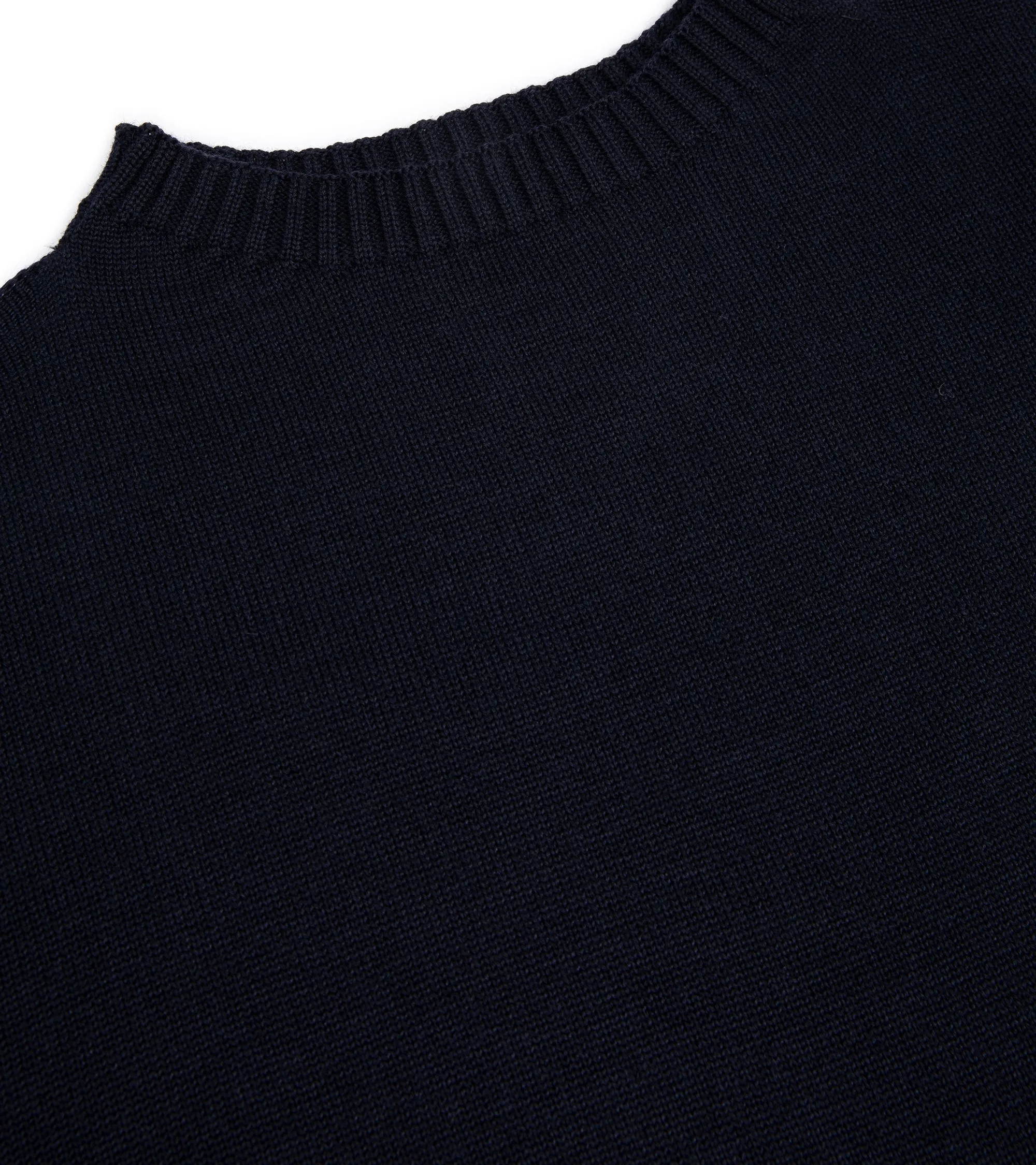 Andersen-Andersen Seaman Wool Crew Neck Sweater: Navy