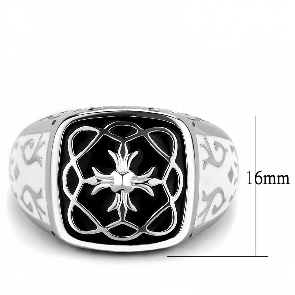 Mens Cross Ring Stainless Steel Epoxy Rings Style