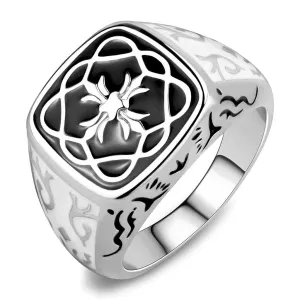 Mens Cross Ring Stainless Steel Epoxy Rings Style